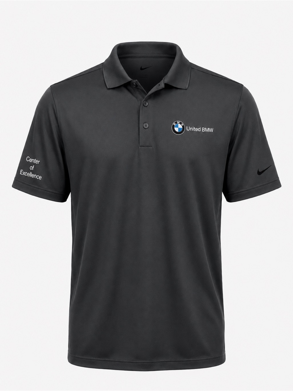 Grey Nike Short Sleeve Polo Shirt With BMW Patch Size M